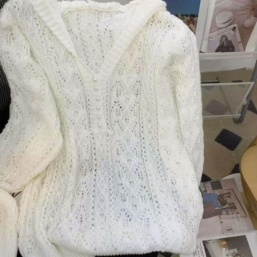 【超值特卖】连帽镂空针织毛衫毛衣-喜出 商品图3