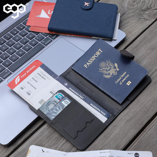 「全球定位+防盗刷+磁吸数据线充电」EGO防丢护照夹多功能出国旅行机票夹证件卡包 商品图7