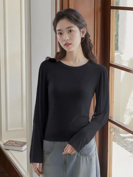 【超值特卖】莫代尔灯笼袖泡泡袖软料打底衫-喜出 商品图1