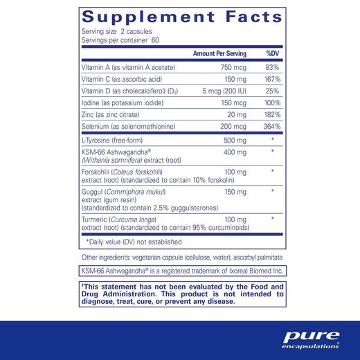 Pure Encapsulations thyroid support 120 caps 商品图1
