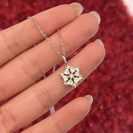 【冰雪之爱】S925纯银凛冬爱心雪花项链【DML-A4809】 商品图3