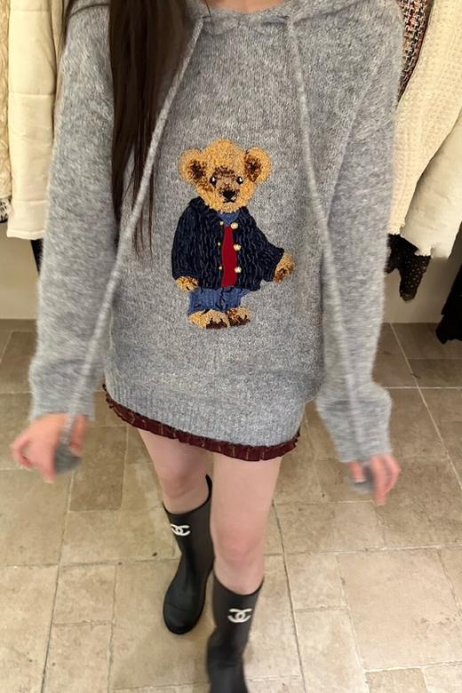 ANSUABEL 可爱卡通小熊慵懒宽松针织毛衣 21883 商品图0