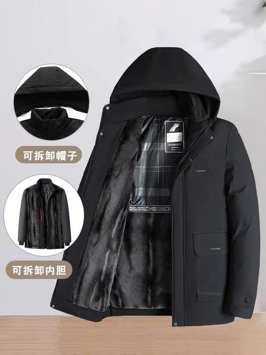二店y 特价清仓！加厚仿水貂绒！防风防水男士连帽棉服外套 商品图3
