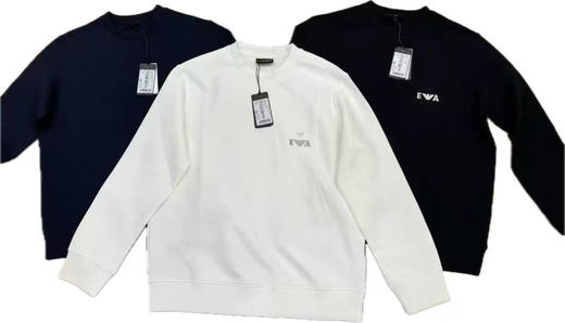 阿玛尼圆领衫。蓝色白色黑色。 商品图8