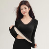 雀说 蕾丝秋冬羊绒蚕丝保暖内衣女带胸垫单件上衣 商品缩略图0
