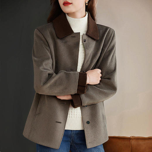 大码仿羊绒外套女新款冬装中长款时尚洋气减龄翻领上衣秋冬高级感 商品图2