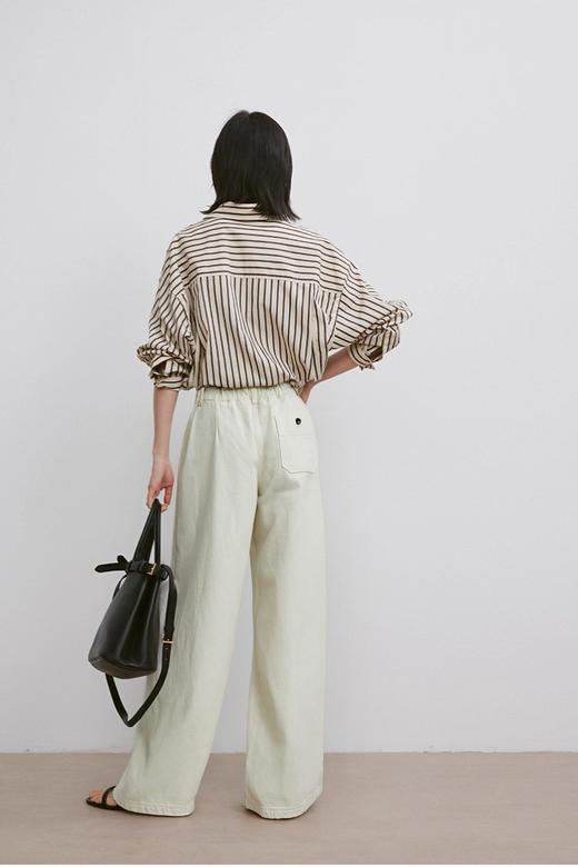 OLrain欧芮儿米杏色长裤慵懒2025年新款 商品图3