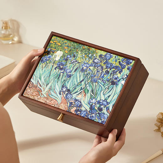 初心| 油画带托盘首饰盒鸢尾花桃花芯木 商品图2