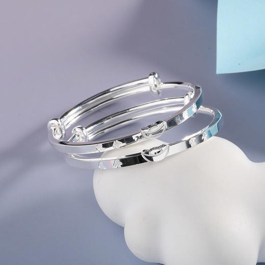 【宏艺珠宝】长命富贵儿童手镯·足银手镯 商品图0