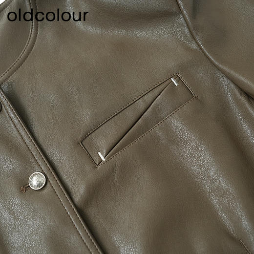 oldcolour欧珂冬季皮衣时尚休闲通勤纯色短外套女BQ480407A1 商品图2