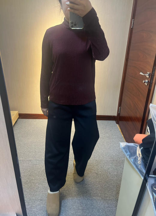 水淼大码女装2025新款高弹肌理磨毛打底衫1881 商品图5