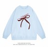 🔥🔥【潮牌卫衣】圆领牛奶绒～韩式蝴蝶结字母宽松加绒卫衣-喜出 商品缩略图1