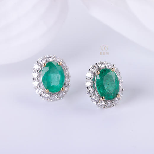 【春光明媚】祖母绿耳钉   CB12503059 商品图2
