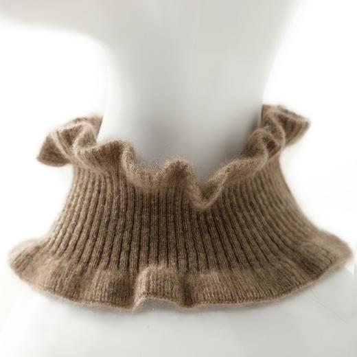 25新款荷叶边100%纯山羊绒脖套/发套 女士秋冬加厚抽条百搭日系保暖 3050 商品图3