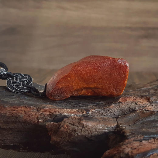 【天然正品】天然无杂裂满蜜鸡油黄随形平安无事牌老蜜蜡吊坠项链281125NJM08 特价 商品图5