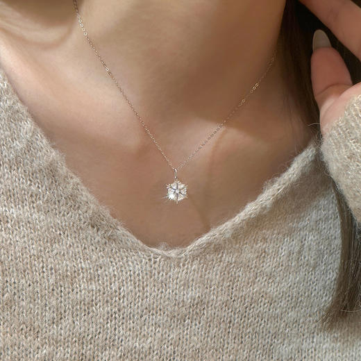 【冰雪之爱】S925纯银凛冬爱心雪花项链【DML-A4809】 商品图2