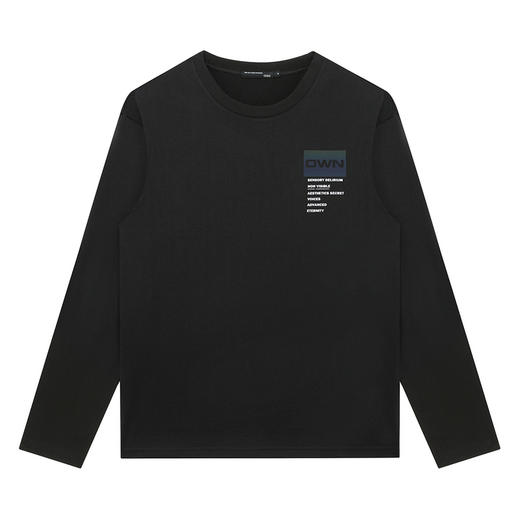 GXG男装【简约字母】秋季时尚百搭男款圆领休闲长袖t恤上衣K&C 商品图3