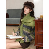 鹿向南「青纹绿围」慵懒风条纹绿色毛衣女秋冬别致独特针织衫上衣 商品缩略图3