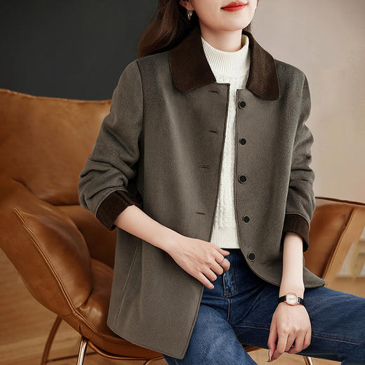 大码仿羊绒外套女新款冬装中长款时尚洋气减龄翻领上衣秋冬高级感 商品图3
