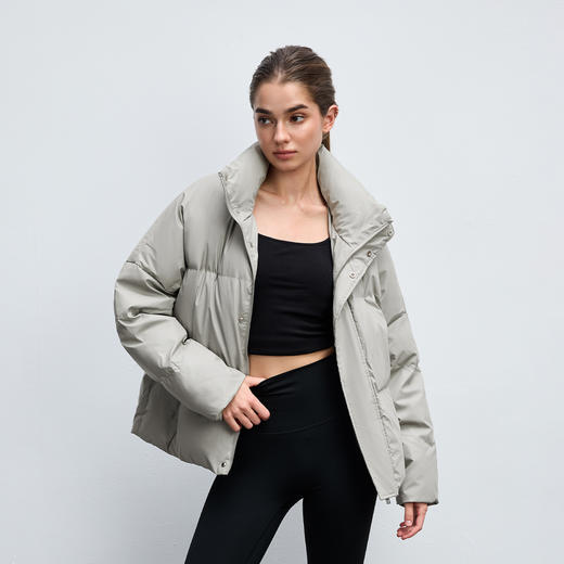 CHINISM赤尘 白鸭绒立领宽松短款羽绒服男冬季男士轻薄黑色外套 商品图2