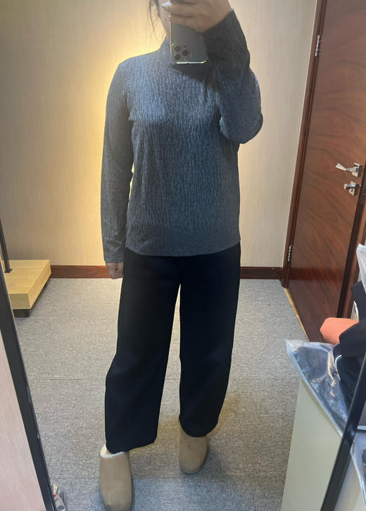 水淼大码女装2025新款高弹肌理磨毛打底衫1881 商品图0