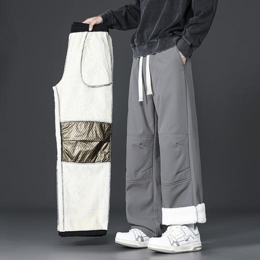 【GZ】无忧购羊羔绒直筒裤子男款石墨烯加绒男士阔腿裤29182（截单后3-5天发货） 商品图6