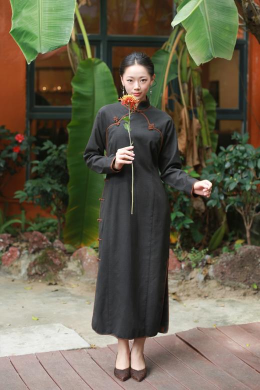 漫物记丝毛盘香扣包边旗袍xys-193 商品图0