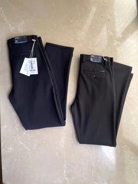 冬季新款立体剪裁合身版型男士一体复合加厚奥粒绒保暖有弹性抗皱休闲裤