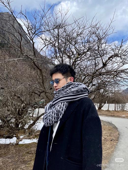 云仓【高配版】50%羊毛，雕牌家经典印花围巾 商品图6