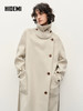 HIDEMI 进口澳洲美利奴羊毛不对称立领腰带极简设计感长款大衣 商品缩略图3