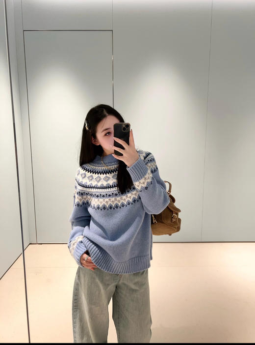 缪缪 baby蓝费尔岛毛衣(KX*MM) 商品图4