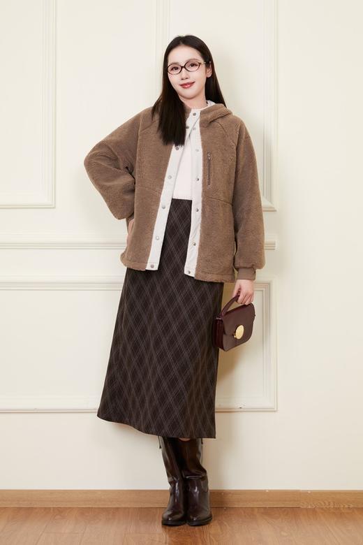 LNNNS 个性撞色羊羔绒保暖连帽外套 21895 商品图2