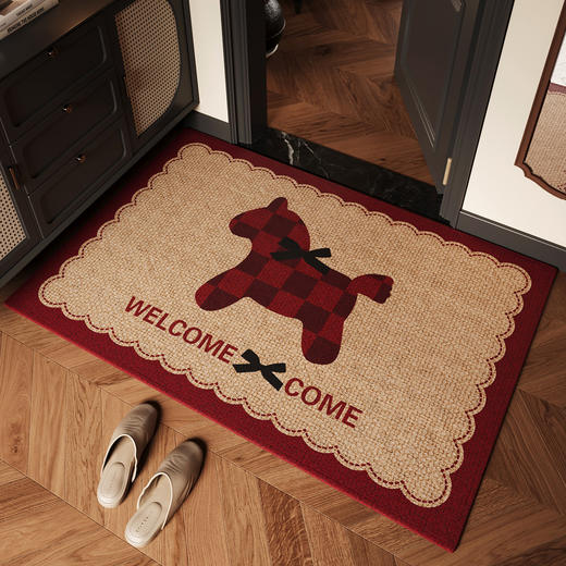 第二件0元!【马年新款地垫】26年新款圈绒地垫 家用玄关入户门地垫 刮泥蹭土耐脏防滑易打理脚垫 商品图3