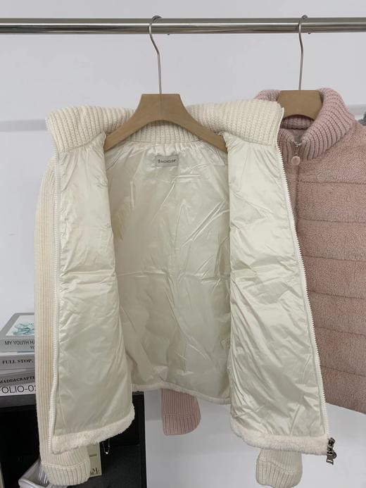 D120229新款防风保暖立领设计针织拼接羽绒服外套女 商品图9