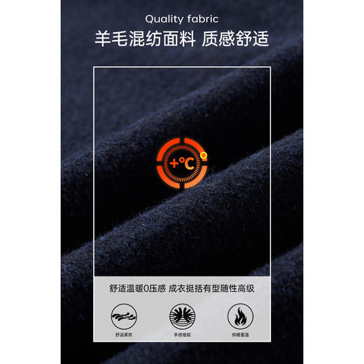 米思阳2025冬新品高级感通勤OL职业羊毛西装外套+高腰直筒阔腿西裤两件套装（单拍）附赠本布设计感腰带5458 商品图4