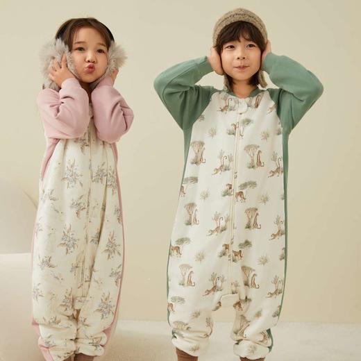 蕾蒂巴蒂 儿童恒温单导睡袋 宝宝防踢被神器 秋冬男女童连体加厚保暖分腿睡衣童装 商品图0