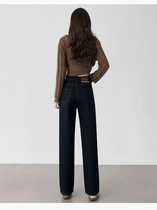 🔥🔥【2025爆款牛仔】密密绒窄版软料-9951水泥灰窄版冬季加绒牛仔裤-喜出 商品图4