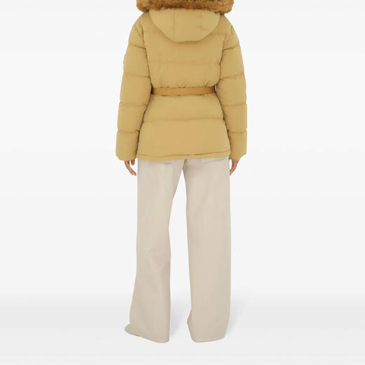 BURBERRY 巴宝莉 女士“B”字徽章尼龙连帽羽绒服 卡其色 8099897 C1544 商品图4