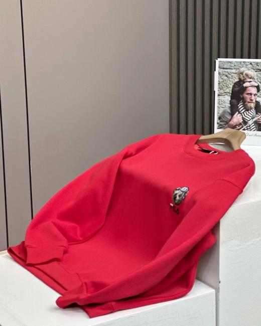 D120230小熊满印新年主题银狐绒圆领卫衣休闲情侣款 商品图6