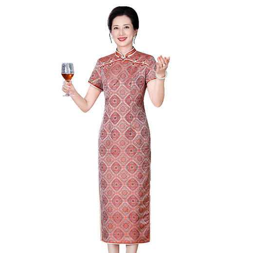 QZ 6033喜婆婆婚宴高档服装优雅气质旗袍连衣妈妈礼服 商品图4