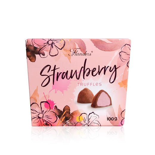 比利时佛兰德斯松露形软心巧克力制品草莓味100g 商品图0