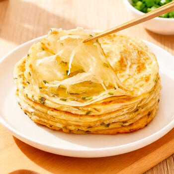 三全葱香手抓饼900g10片装 早餐半成品家庭早点儿童煎饼面点速食食品 商品图5