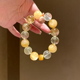 ARSIS｜晶石系列 金辉纳财·黄水晶黄胶花串珠手链