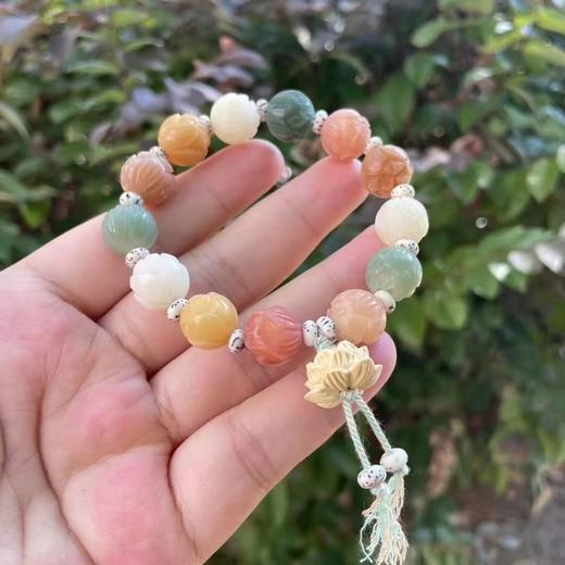 天然菩提根多宝莲花手珠好运莲莲有米花手珠 商品图3