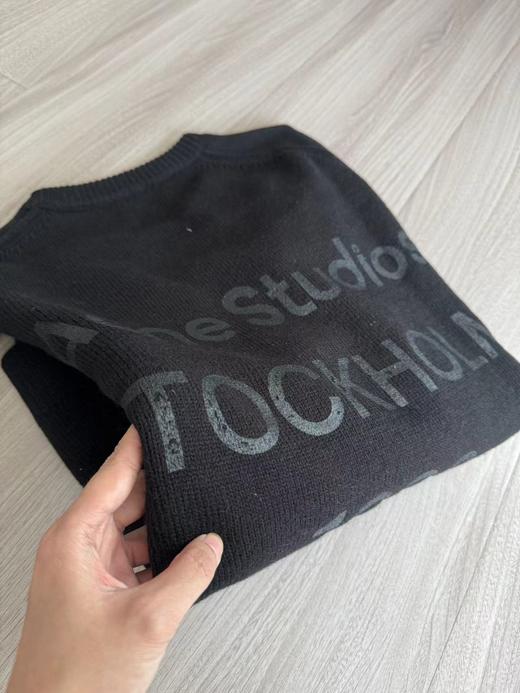 D120215秋冬黑夜系列简约慵懒感男女同款圆领套头羊毛衫毛衣 商品图6