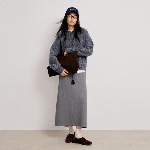 【商场同款】麦檬冬简约花色休闲连帽套头毛衫4GA233161 商品图1