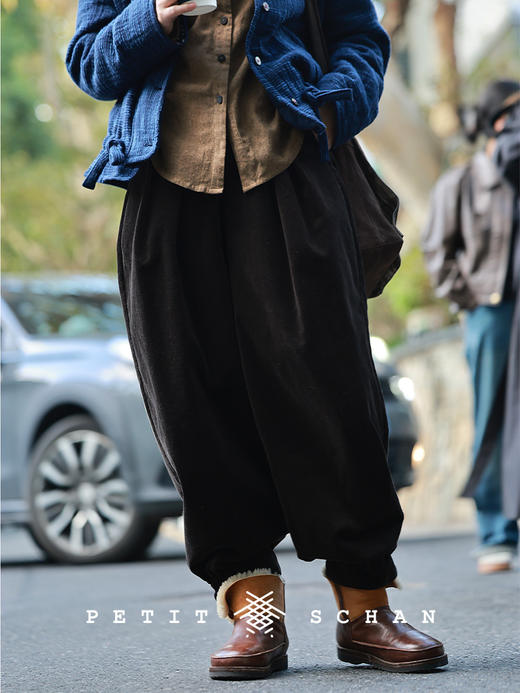 PETIT SCHAN小闪 CLO#979 Slowly but surely 慢慢来 纯棉灯芯绒束口锥形裤 商品图0