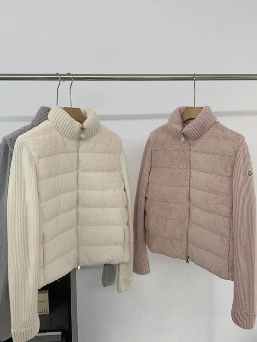 D120229新款防风保暖立领设计针织拼接羽绒服外套女 商品图5