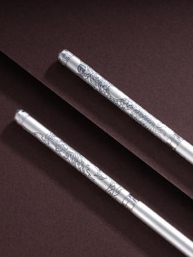 子佩集S999银【龙凤呈祥】筷子摆件【B3117】纯银餐具2412