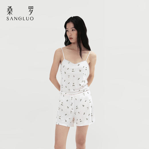 Bra-in』桑罗蓝莓真丝吊带短裤套装100%桑蚕丝可外穿 商品图2